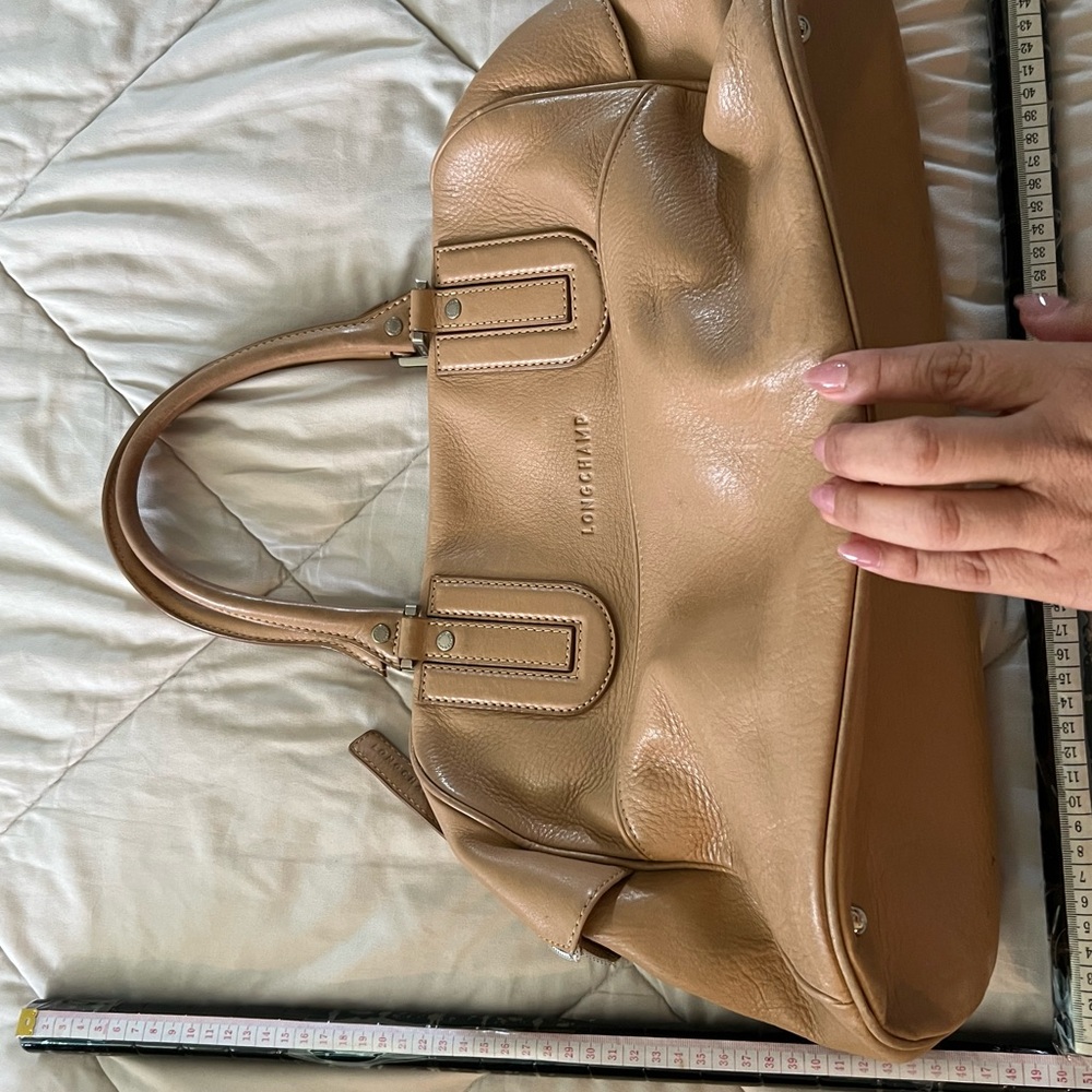 Longchamp Beige Leather Satchel